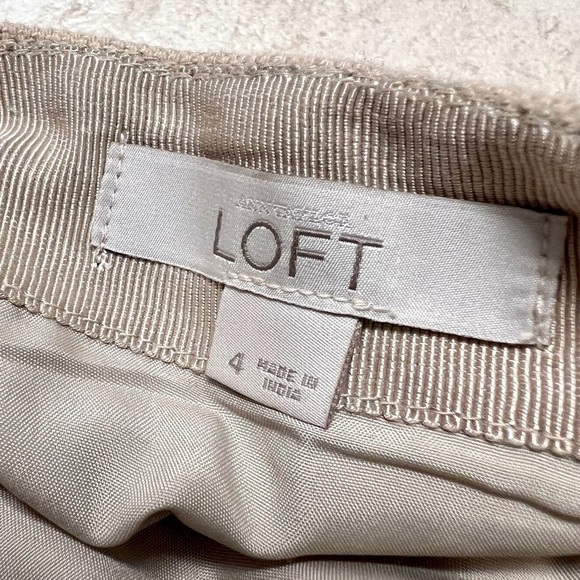 Ann Taylor Loft Tan Embroidered Aztec Boho Linen Skirt women’s size 4 - Picture 7 of 9